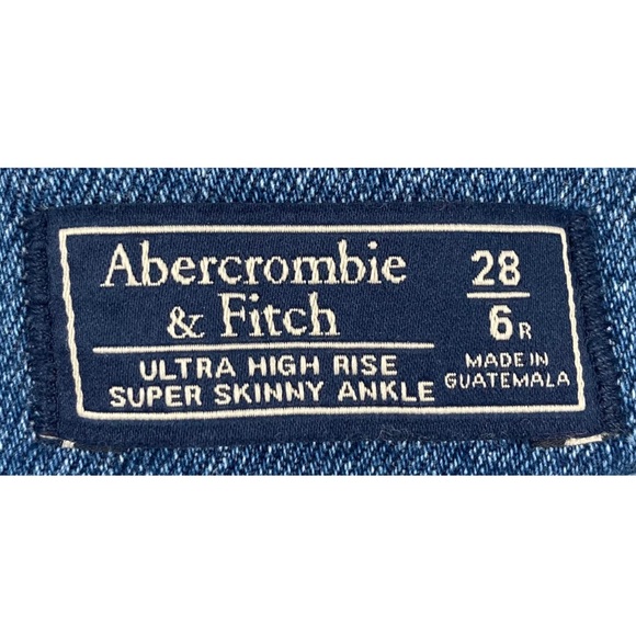 Abercrombie & Fitch Ultra High Rise Super Skinny Ankle Jeans Tie Front Raw Hems - Picture 3 of 8